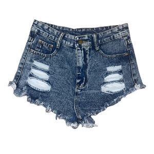 High Rise Denim Shorts